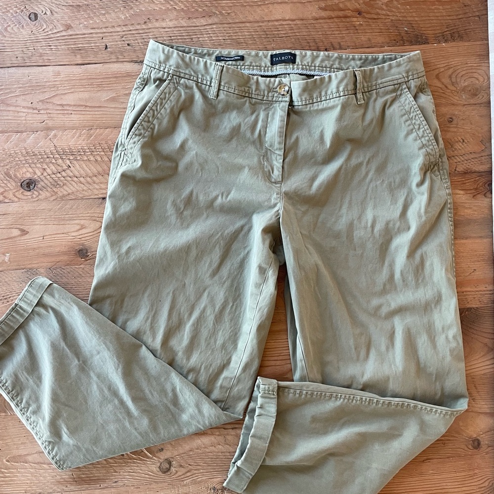 Talbots Olive relaxed chino pants
